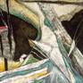 Through my whole professional carrier I painted both large 
figurative and abstract work.
 
For me the subject on a canvas or wall is of less importance  than the act of painting in itself ,I like the variation.
 
Its both about Composition, Color and the the Physical painting. I can be more "raw"  and use more texture with the abstracts then with the figurative subjects, I enjoy both.
