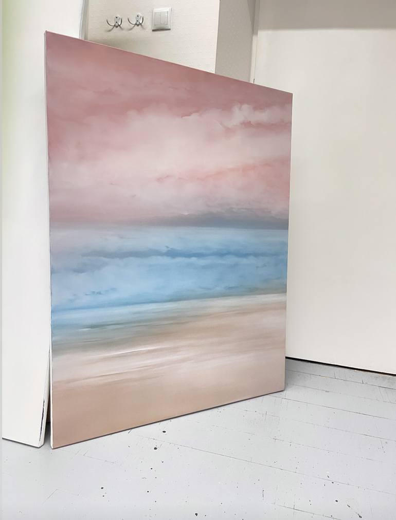 Original Minimalism Seascape Painting by Larissa Uvarova