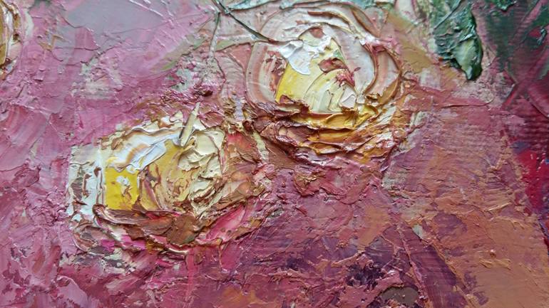 Original Abstract Floral Painting by Larissa Uvarova