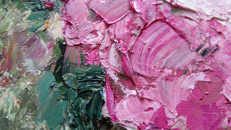 Original Abstract Floral Painting by Larissa Uvarova