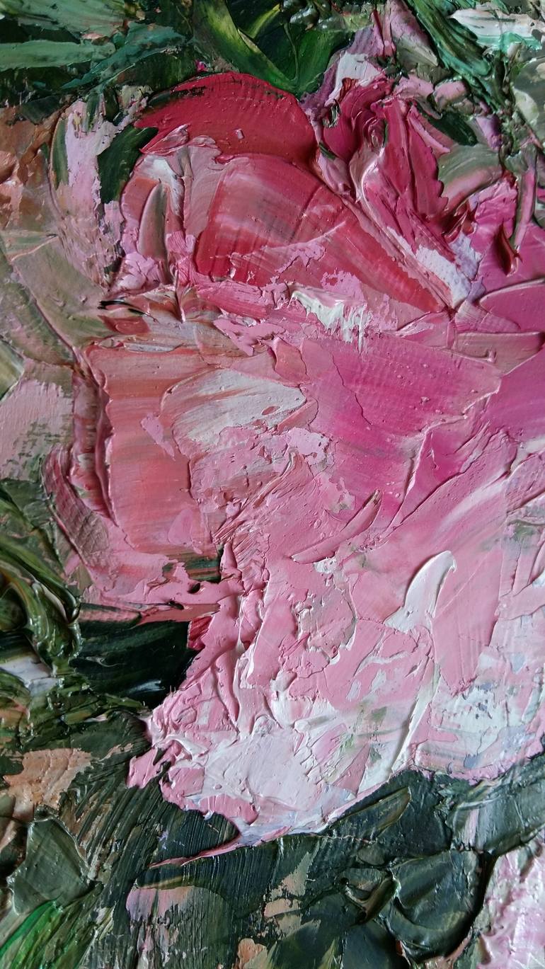 Original Abstract Floral Painting by Larissa Uvarova