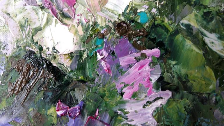 Original Art Deco Floral Painting by Larissa Uvarova