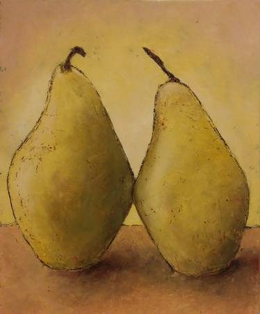 Yellow still life with pears thumb