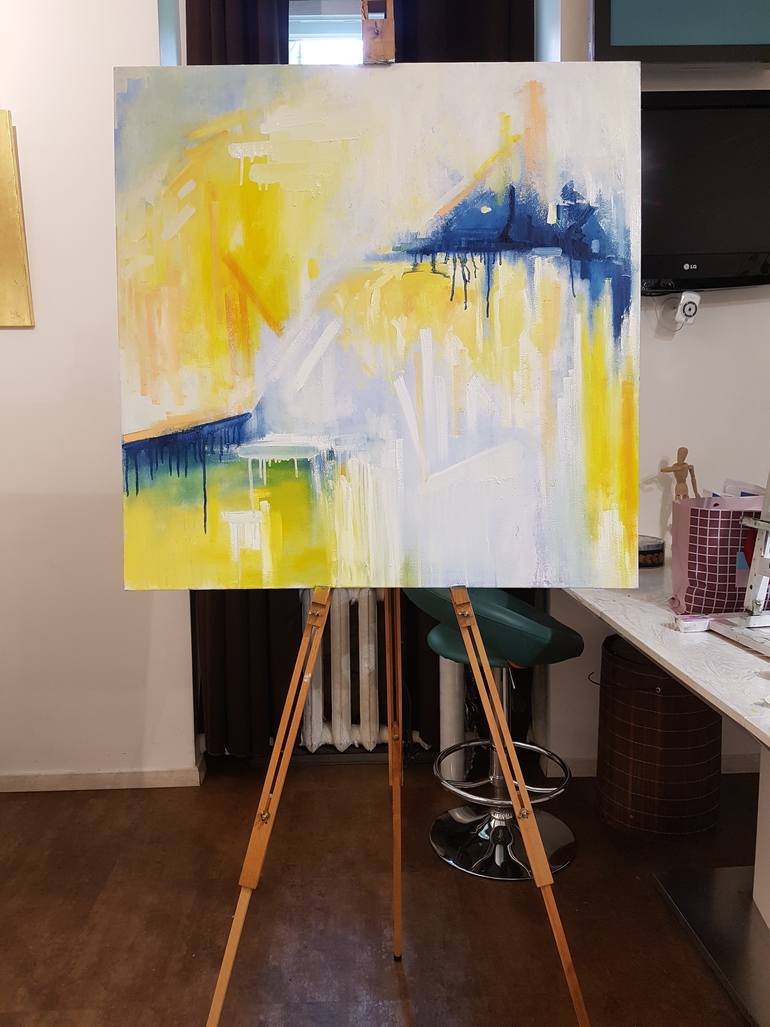 Original Abstract Expressionism Abstract Painting by Larissa Uvarova