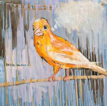 Oil painting bird Twitter: what would you like me to tweet for you today, baby? thumb