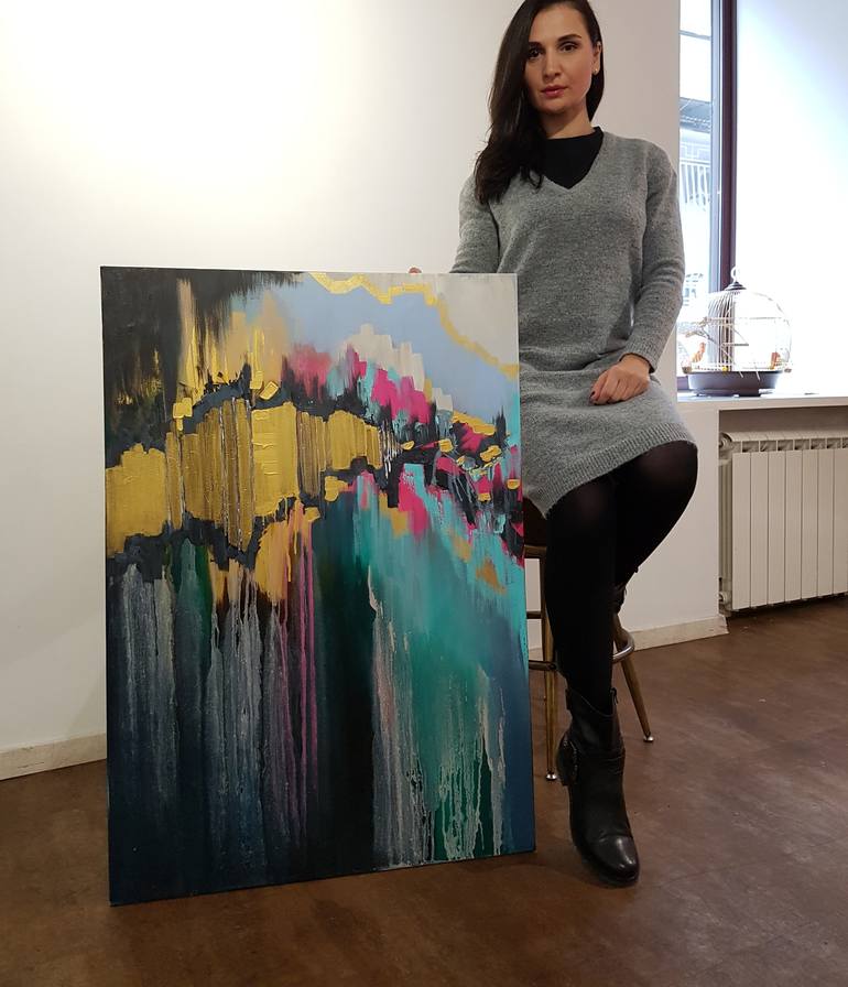 Original Expressionism Love Painting by Larissa Uvarova