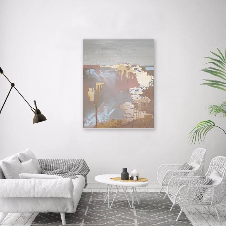 Original Abstract Landscape Painting by Larissa Uvarova