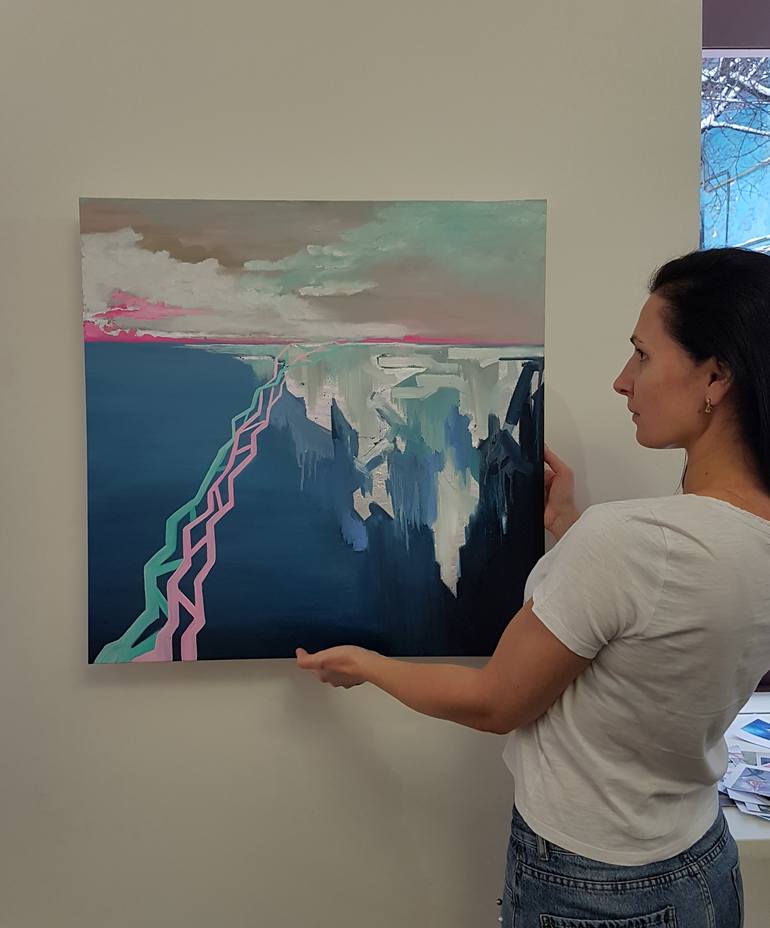 Original Abstract Seascape Painting by Larissa Uvarova