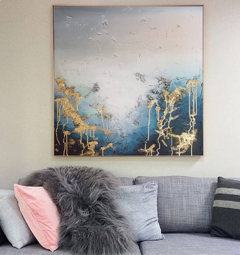 Original Abstract Seascape Painting by Larissa Uvarova