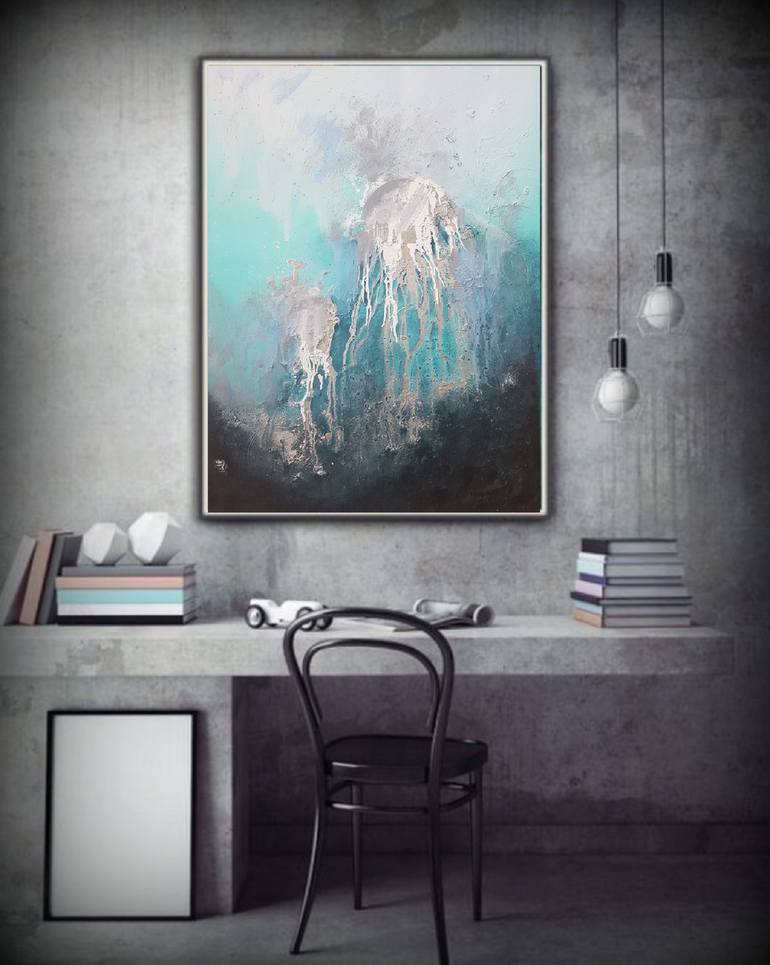 Original Abstract Seascape Painting by Larissa Uvarova