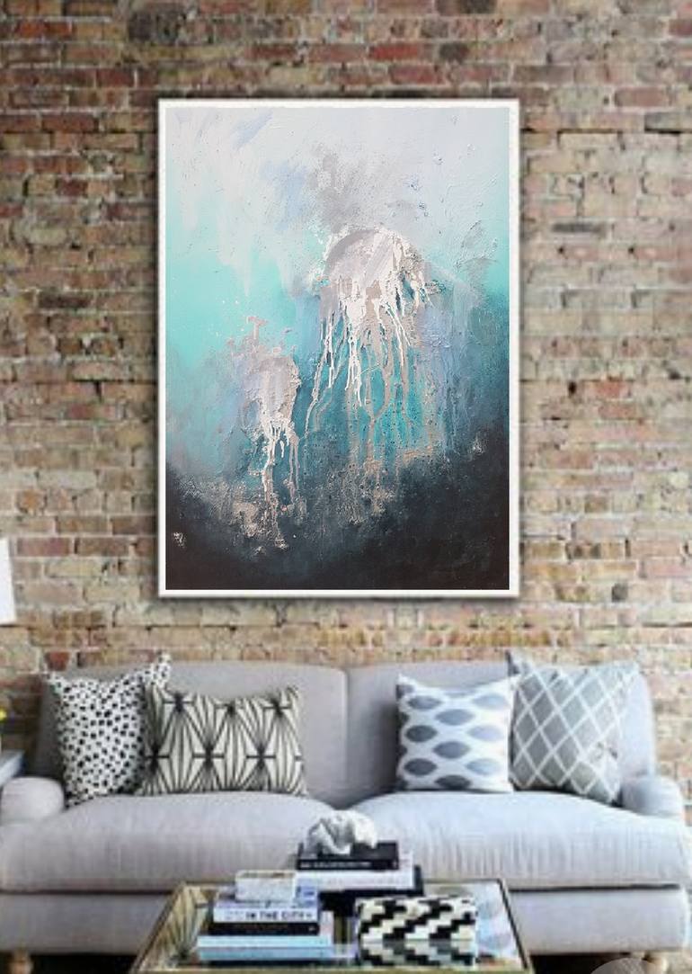 Original Abstract Seascape Painting by Larissa Uvarova