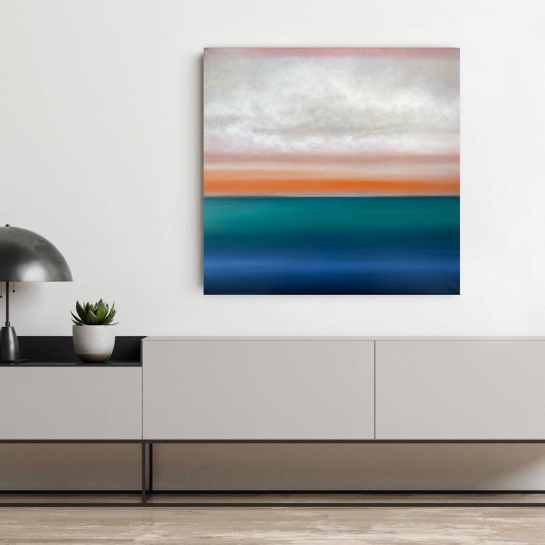 Original Minimalism Seascape Painting by Larissa Uvarova