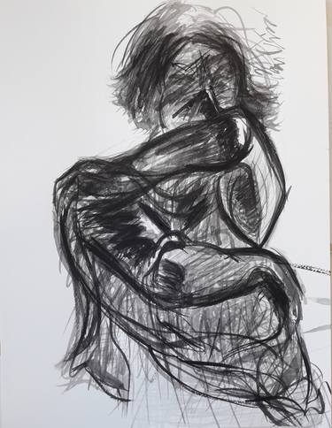 Original Expressionism Portrait Drawings by Maria Jose Persano