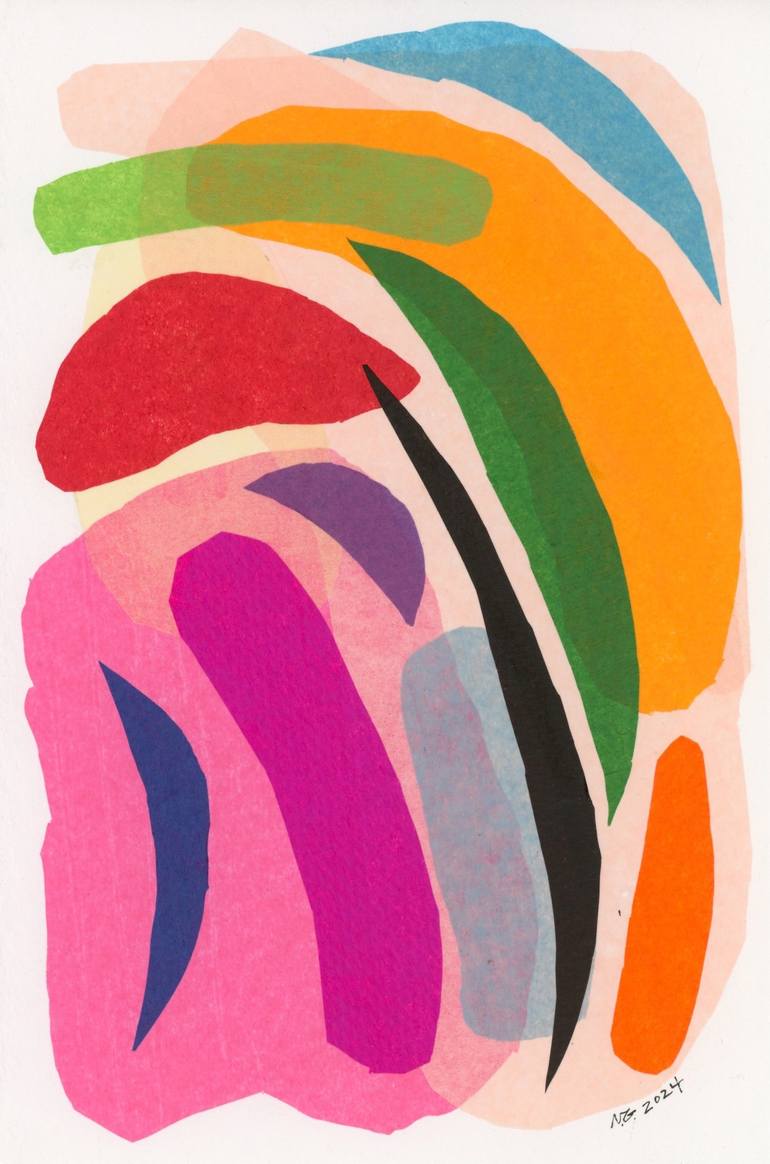 Original Abstract Expressionism Abstract Collage by Nikki Galapon