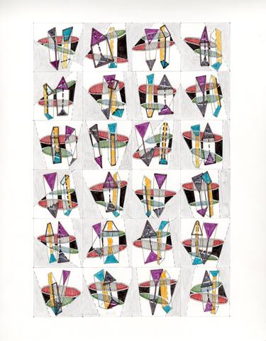 Original Abstract Geometric Drawings by Nikki Galapon