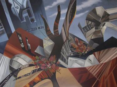 Original Surrealism Architecture Paintings by Robert Porazinski