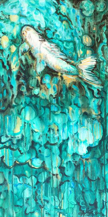 Print of Fine Art Fish Paintings by Kathryn Gabinet-Kroo