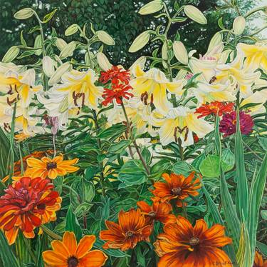 Original Fine Art Floral Paintings by Kathryn Gabinet-Kroo