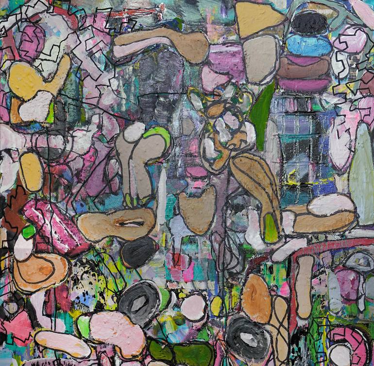 Original Abstract Expressionism Abstract Painting by Geert  Lemmers
