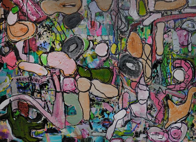 Original Abstract Expressionism Abstract Painting by Geert  Lemmers