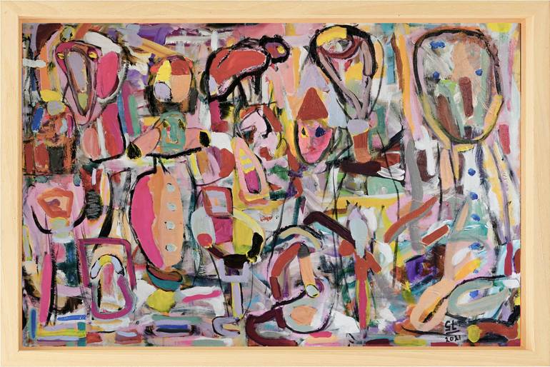 Original Abstract Expressionism Abstract Painting by Geert  Lemmers