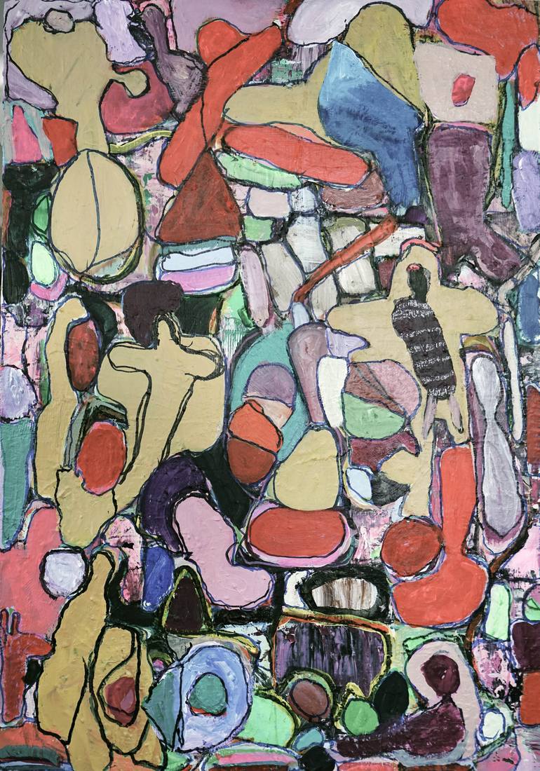 Original Abstract Expressionism Abstract Painting by Geert  Lemmers