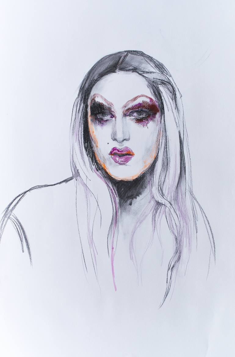 Joseph Ohlert as a drag queen Drawing by Lorena Diana Garoiu Saatchi Art
