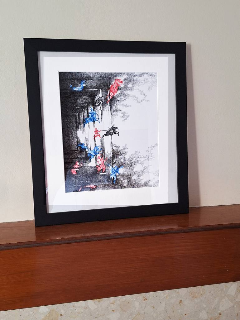 Original Abstract Expressionism People Painting by Rabia Shahzadi