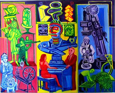 Original Expressionism Political Paintings by Hans-Peter Fleps