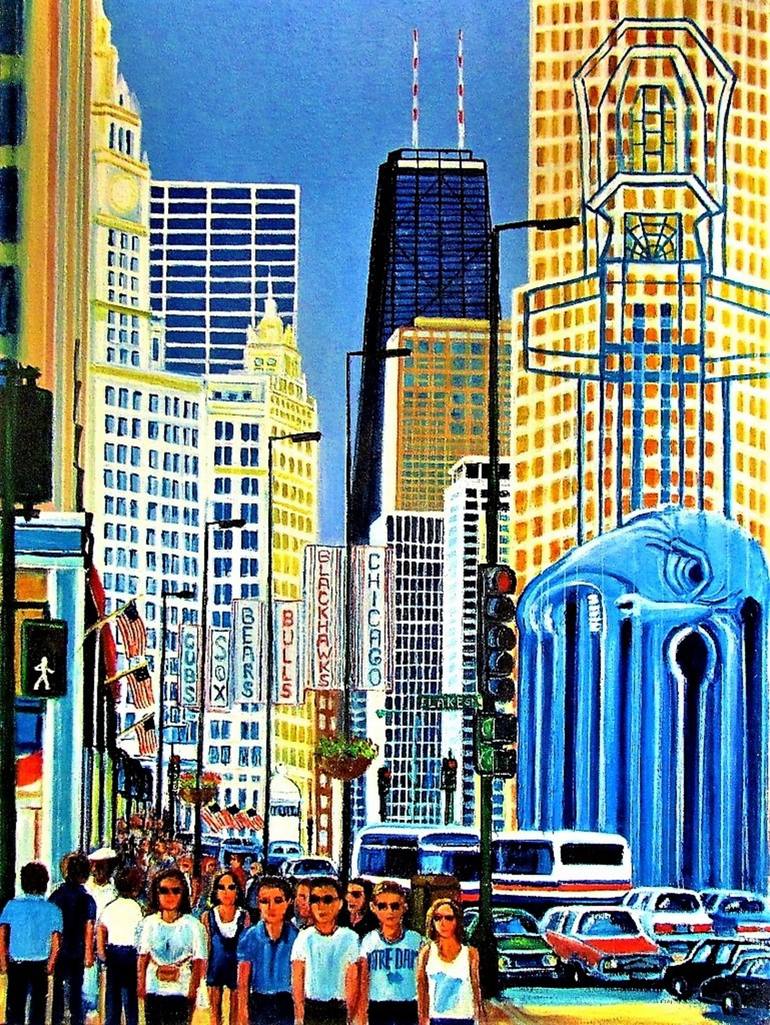 Original Expressionism Cities Paintings by Hans-Peter Fleps