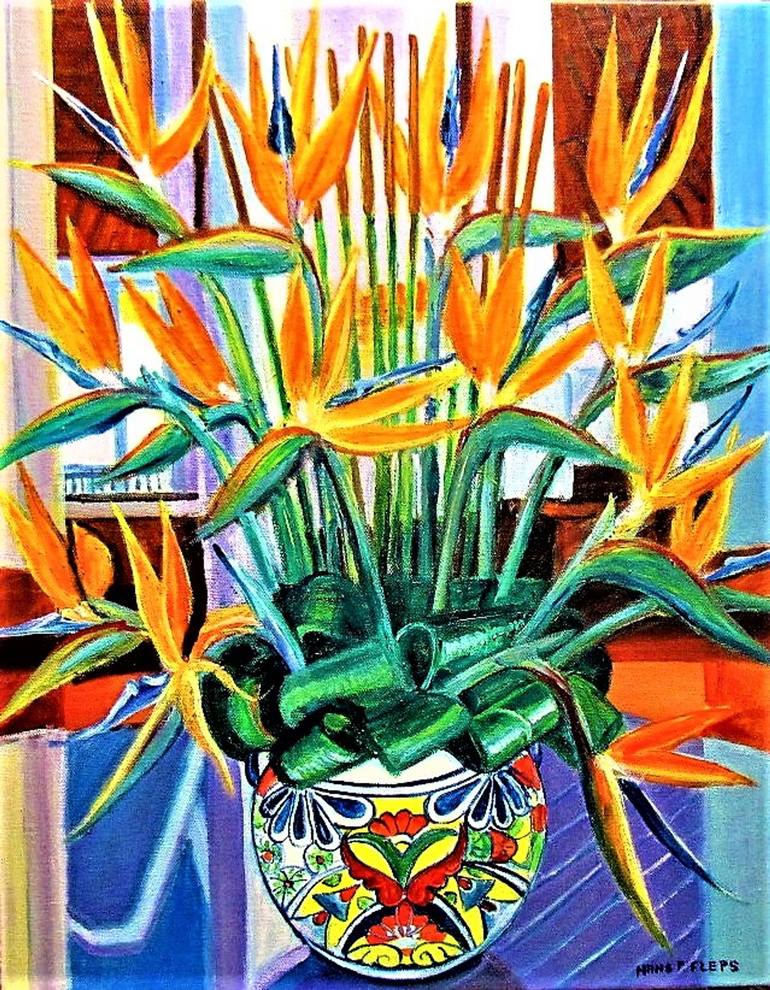 Original Still Life Painting by Hans-peter Fleps | Other Art on Canvas | Birds of Paradise