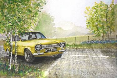 Print of Figurative Automobile Paintings by John Lowerson