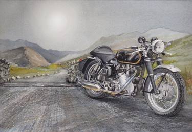 Original Illustration Bike Paintings by John Lowerson