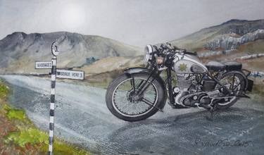 Original Illustration Motorcycle Paintings by John Lowerson