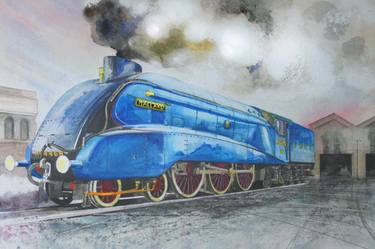 Original Figurative Train Paintings by John Lowerson