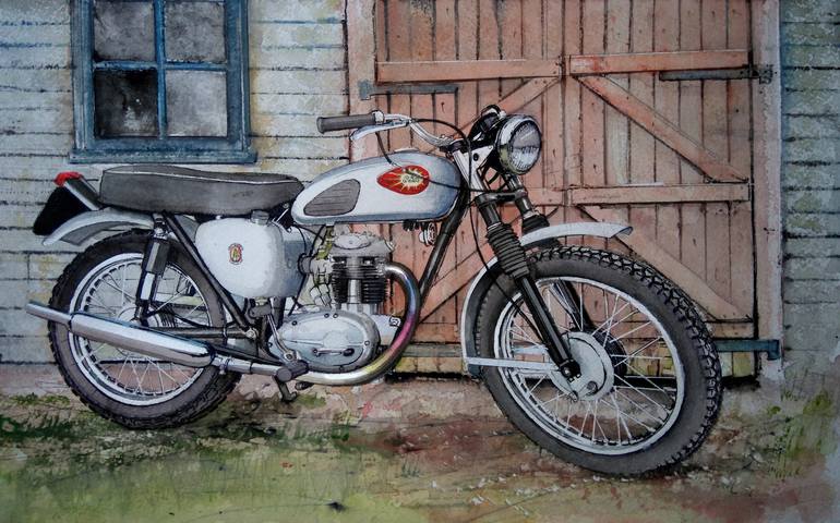 old bike painting