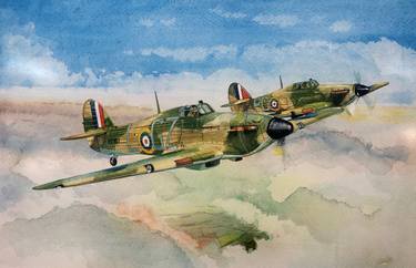 Original Illustration Aeroplane Paintings by John Lowerson