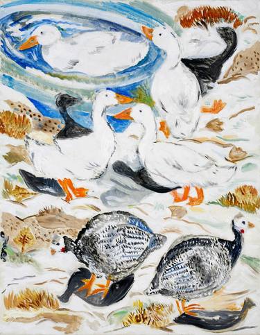 Snow and Ducks and Guinea Hens thumb
