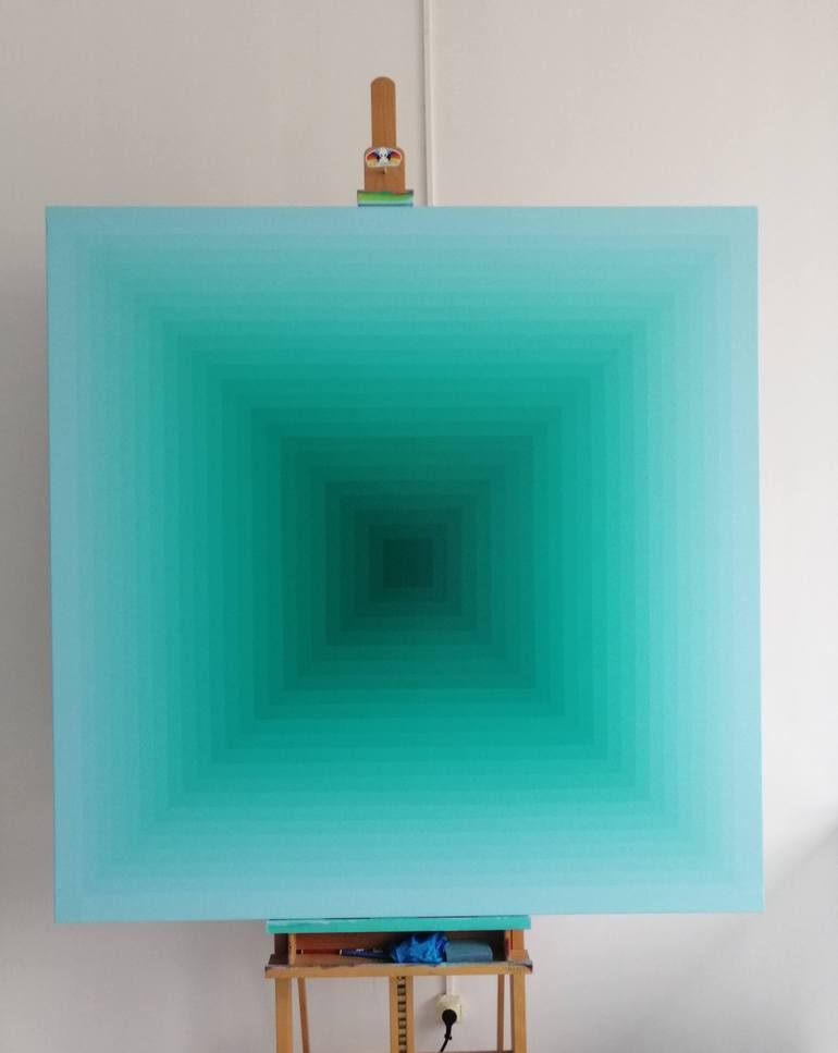 Original Fine Art Geometric Painting by Jose  Alcañiz