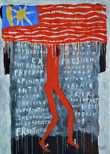 Original Expressionism Political Paintings by Charles CHAM