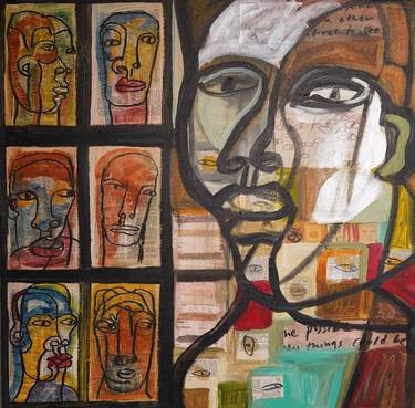 Print of Abstract Portrait Mixed Media by Deb Putnoi