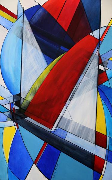 Print of Modern Sailboat Paintings by Andy Farr