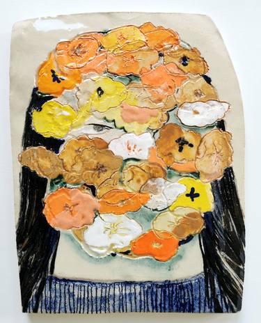 Original Art Nouveau Floral Mixed Media by Hanna Ilczyszyn