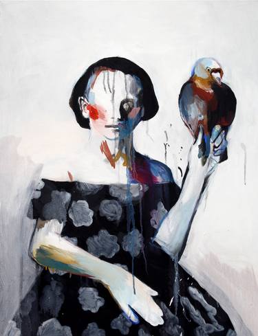 Girl with a pigeon(Yiri Arts gallery) thumb