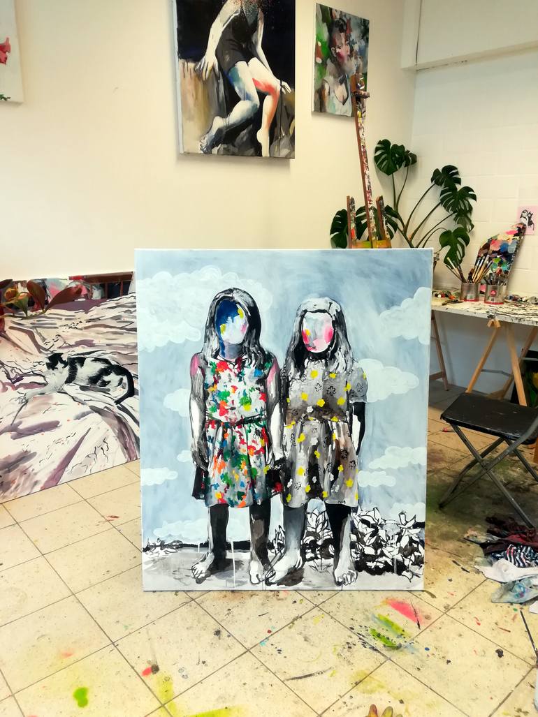 Original Expressionism People Painting by Hanna Ilczyszyn