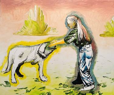 Saatchi Art Artist Hanna Ilczyszyn; Paintings, “Girl with a dog (Galerie Dessers)” #art
