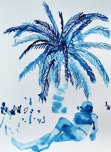 Under a palm tree thumb