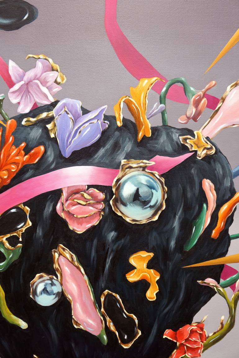 Original Surrealism Floral Painting by Joanna Mlacka