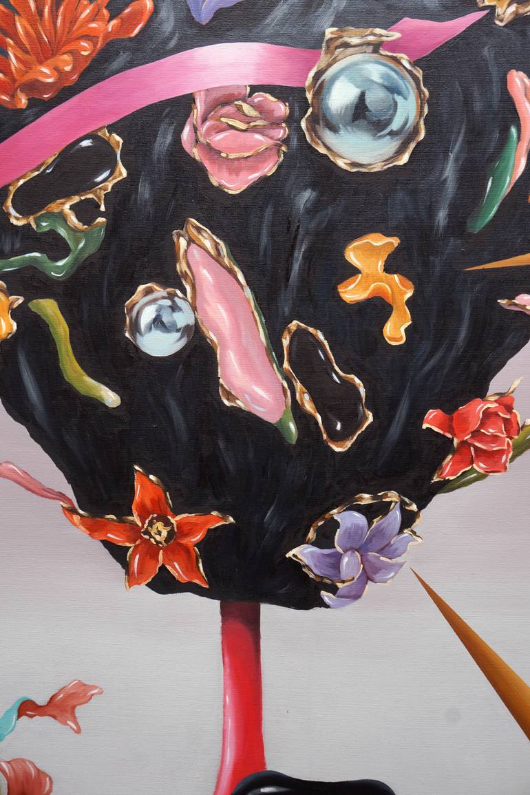 Original Surrealism Floral Painting by Joanna Mlacka