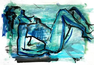 Original Abstract Expressionism Body Drawings by Elena Ploetz